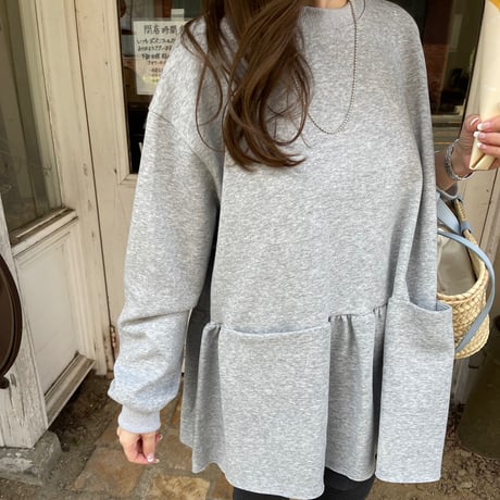 Wide pocket sweat tops(Gray)