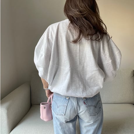Wide balloon sweat tops(Gray)