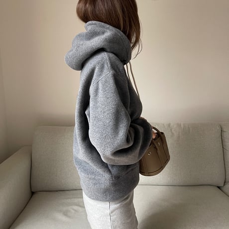 Fluffy foodie pullover(charcoal gray)