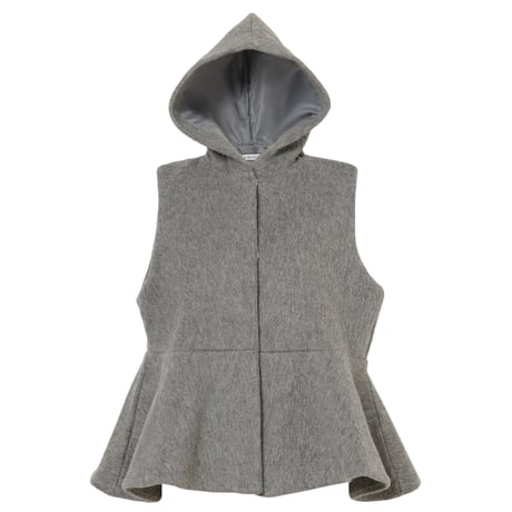 【In the morning】WOOL MOHAIR FLARE VEST (GRAY)
