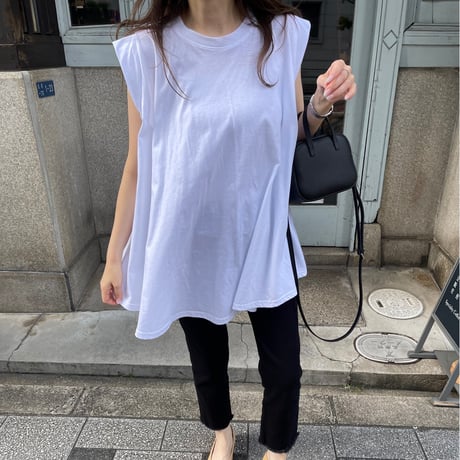 Wide flare cutsew(White)