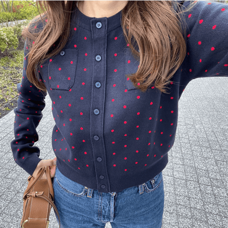 Dot pocket cardigan