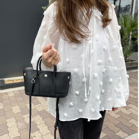 Sheer dot blouse(White)