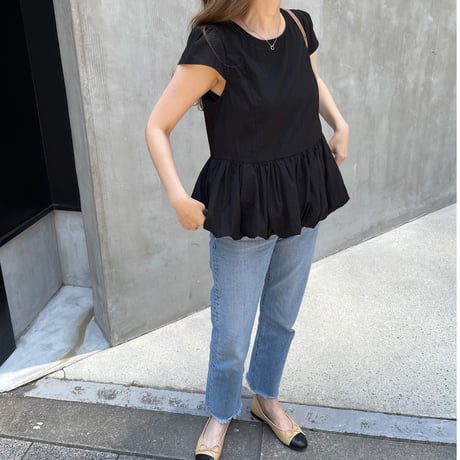 Feminine balloon tops(Black)