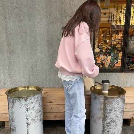 Layered lace sweat(Pink)