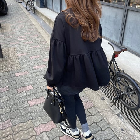 Balloon sleeve pullover (Black)