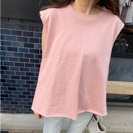 Tuck flare sweat tops(Pink)