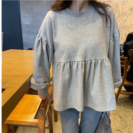 Balloon sleeve pullover (Gray)