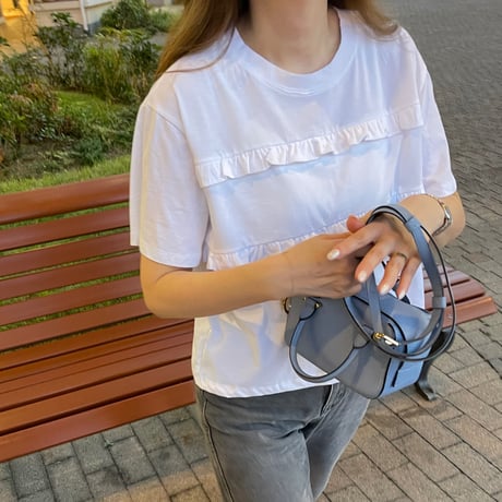 Dowble frill t-shirts(White)