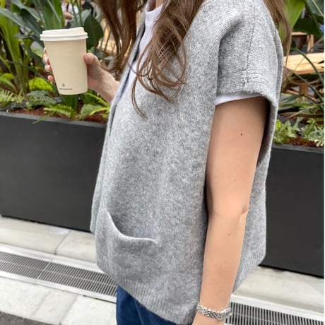 Wide cocoon vest(Gray)