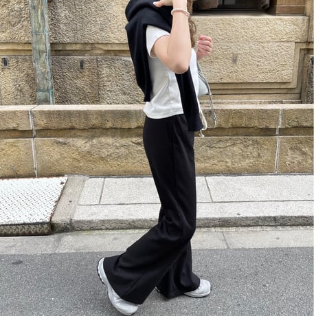 Soft flare sweat pants(Black)