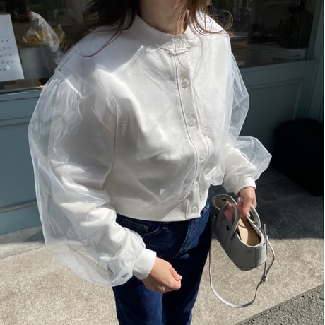 Chiffon cardigan(White)