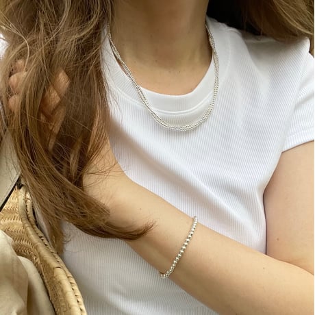 【silver925】Double ball chain necklace