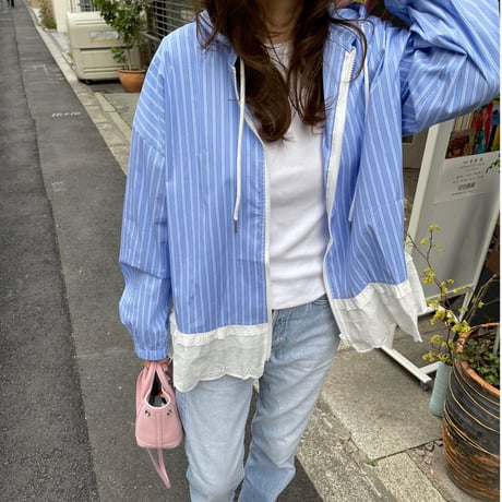 Frill foodie jamper(Blue)