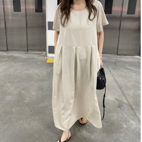Mellow long onepiece(Beige)