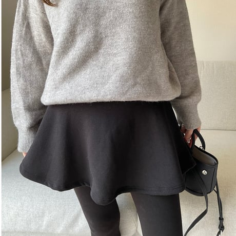 Flare skirt leggings(Black)