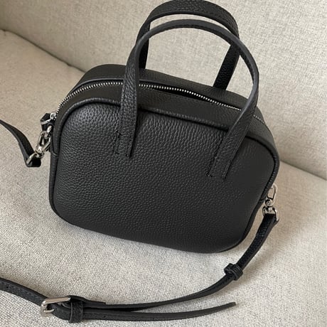 Leather mini square bag(Black)