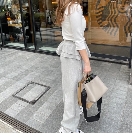 Frill sweat pants(Gray)