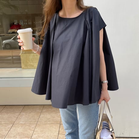 Flare wide tops(Navy)