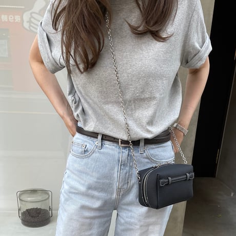 【6月再販】Leather mini pochette(Black)