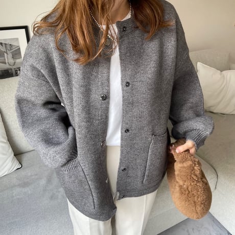 Double pocket cardigan (Gray)