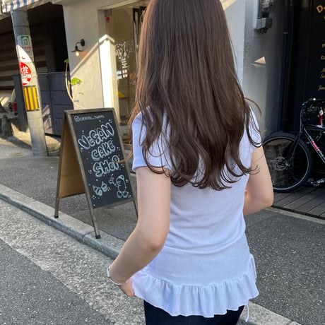 Frill rib tops(White)