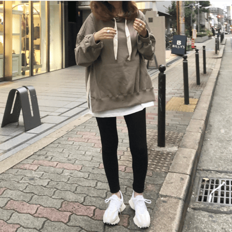 レイヤードワイドパーカー(brown)