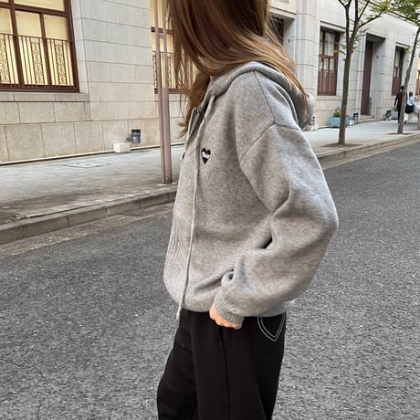 Heart knit foodie (Gray)