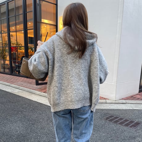 Foodie knit parker (Gray)