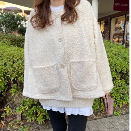 A-line boa light outer (Ivory)