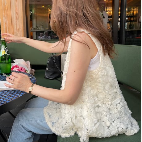 【6月再販】Flower tulle lace tops