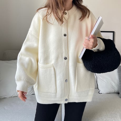 Double pocket cardigan (Ivory)