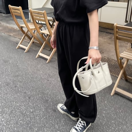 Leather mini tote bag(Ivory)