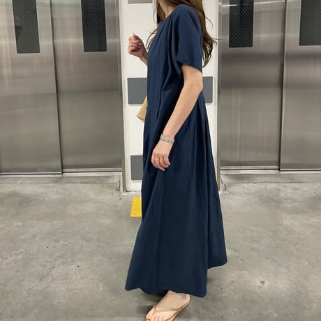 Mellow long onepiece(Navy)