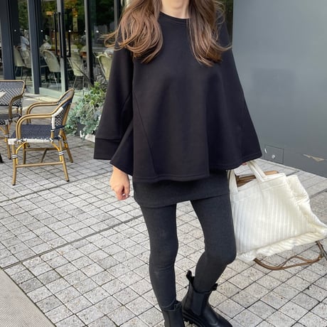 Flare sweat pullover(Black)