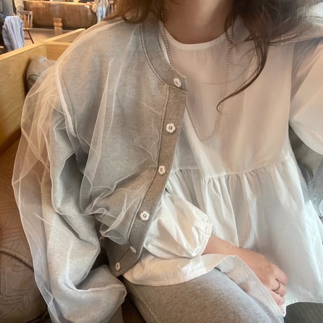 Chiffon cardigan(Gray)
