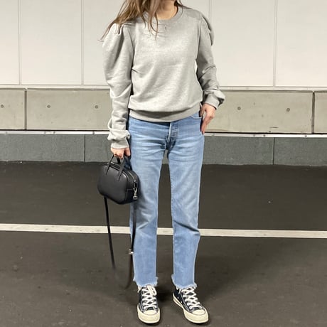 Puff sleeve sweatshirts(Gray)