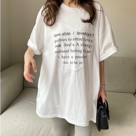 Heart over t-shirts(White)