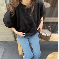 Wide balloon sweat tops(Black)