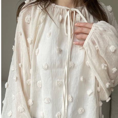 Sheer dot blouse(Ivory)