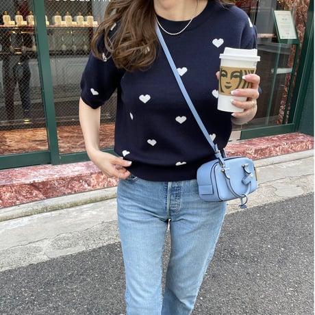 Heart knit(Navy)