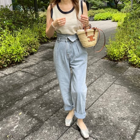 High-waist jogger denim