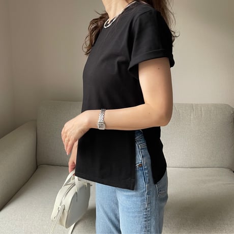 Slit t-shirts(Black)