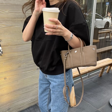 Leather mini tote bag(toupe)