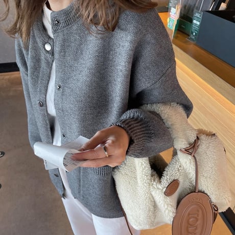 Double pocket cardigan (Gray)