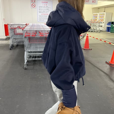 2way wool short coat (Navy)