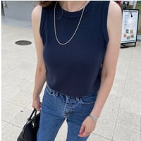 再販【当店オリジナル】Waffle rib tanktop (Navy)