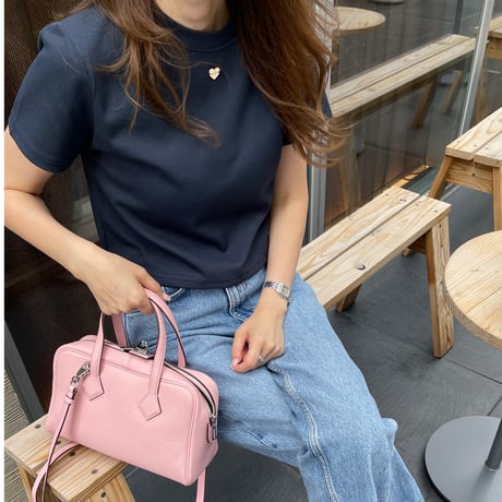 Leather hand bag(Pink)