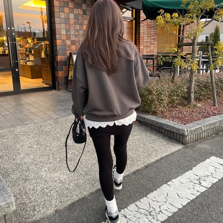 Layered lace sweat(Charcoal gray)