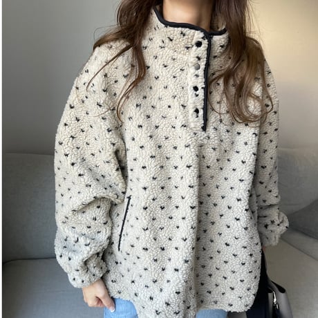 Dot boa outer (Beige)